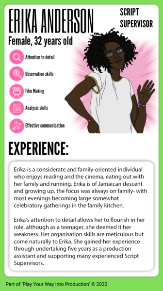 Character Profile- Erika Anderson